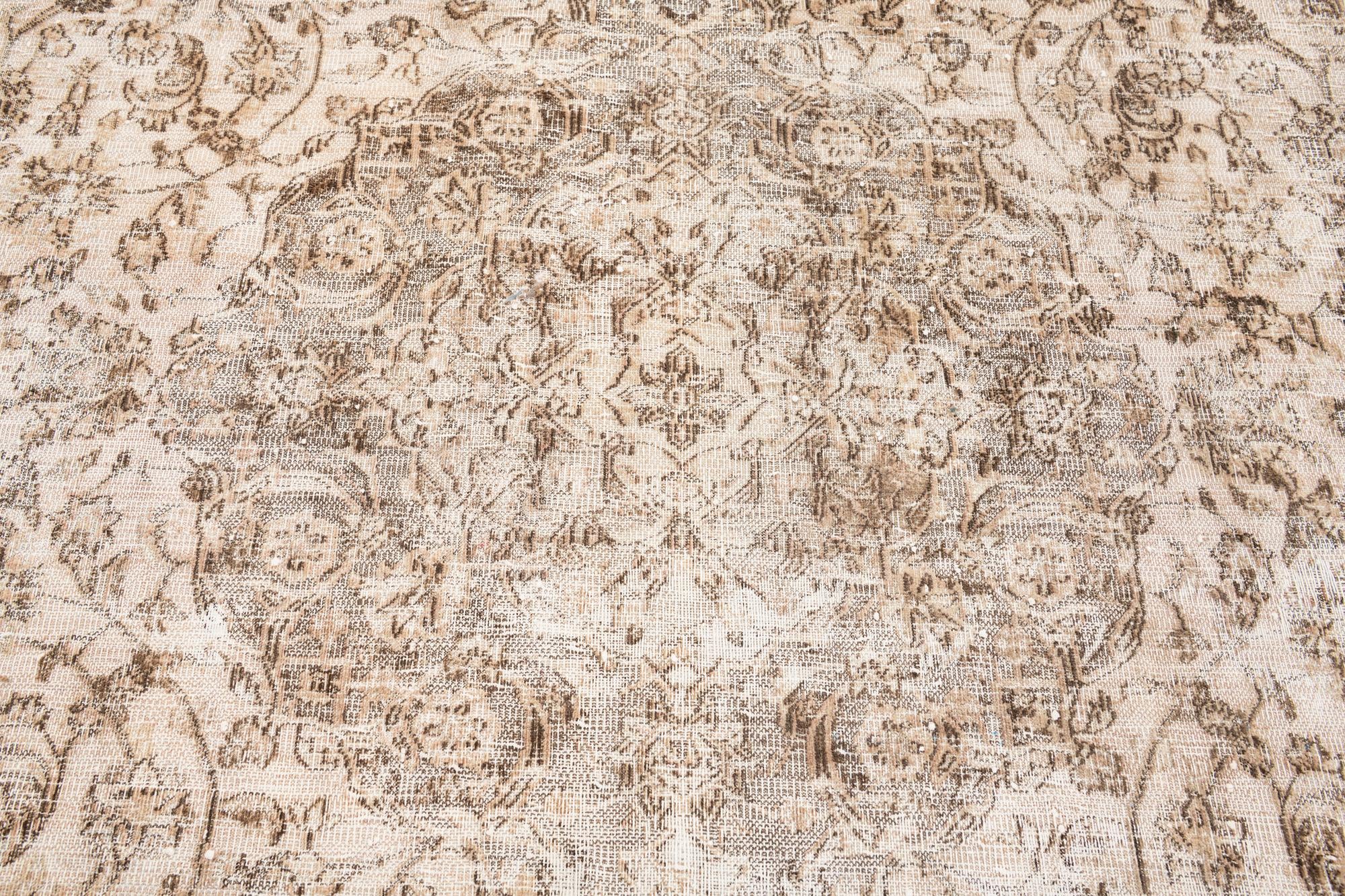 6' 7 x 9' 9 Hand Knotted Ultra Vintage Persian Wool Rug