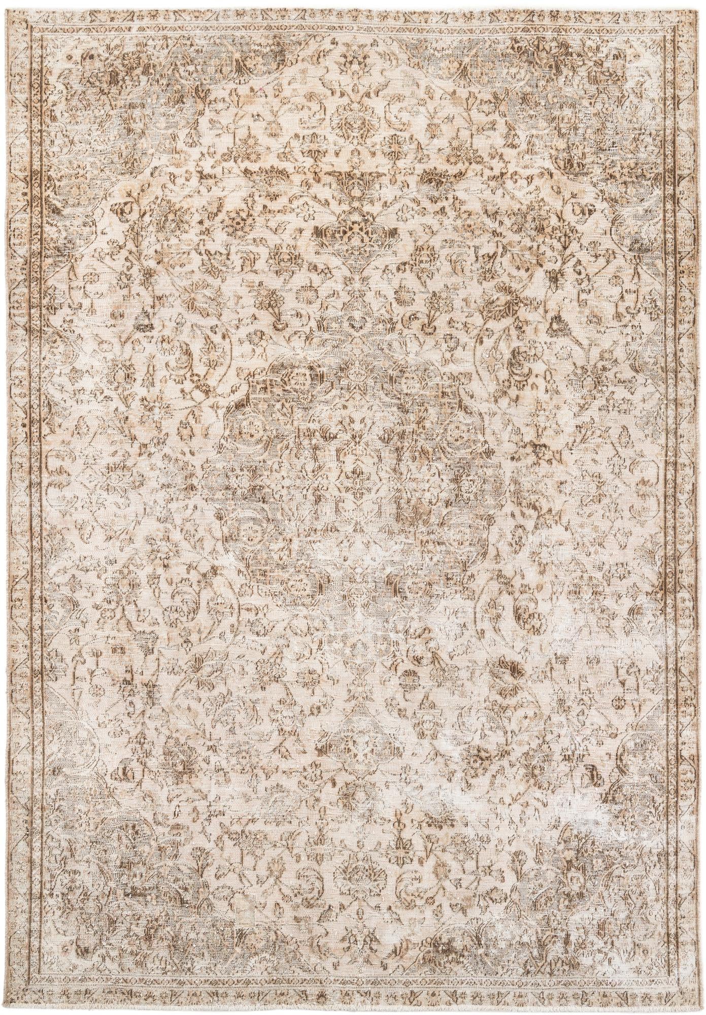 6' 7 x 9' 9 Hand Knotted Ultra Vintage Persian Wool Rug