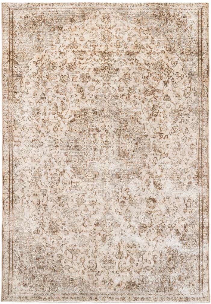 6' 7 x 9' 9 Hand Knotted Ultra Vintage Persian Wool Rug