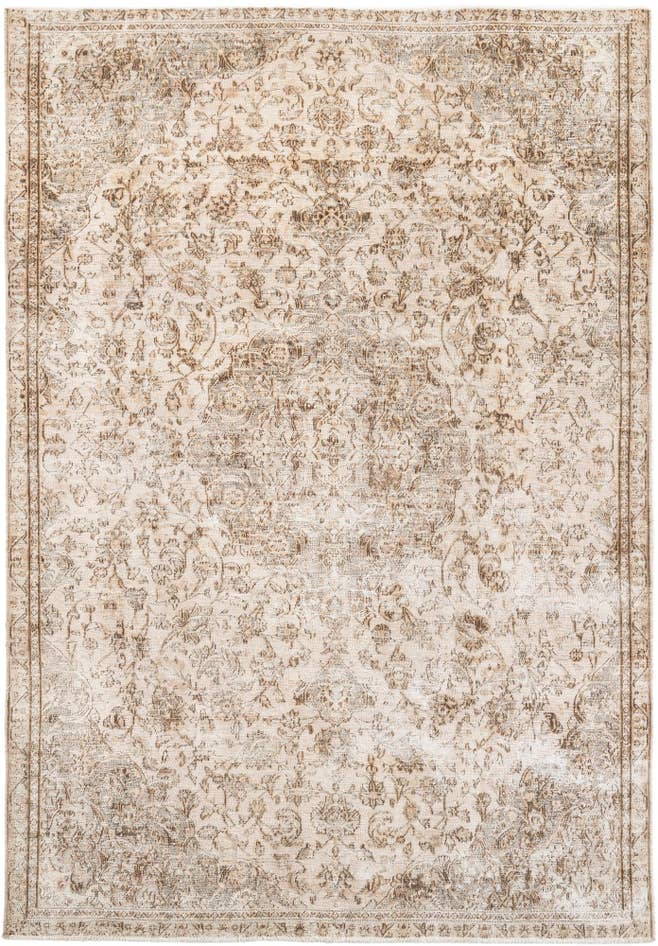 Detail image of 6' 7 x 9' 9 Hand Knotted Ultra Vintage Persian Wool Rug