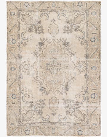 6' 2 x 9' Hand Knotted Ultra Vintage Persian Wool Rug