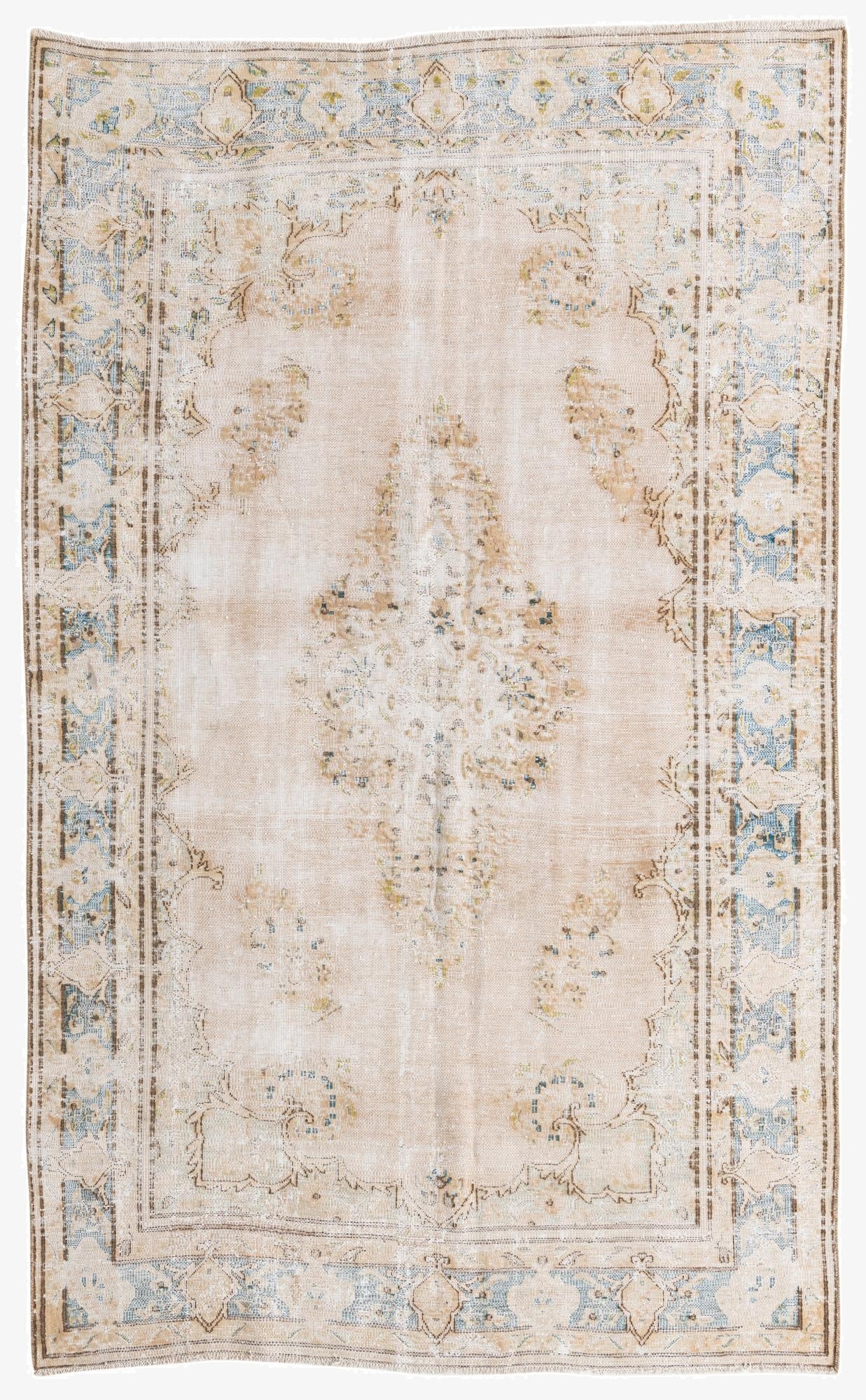 5' 6 x 9'  Hand Knotted Ultra Vintage Persian Wool Rug