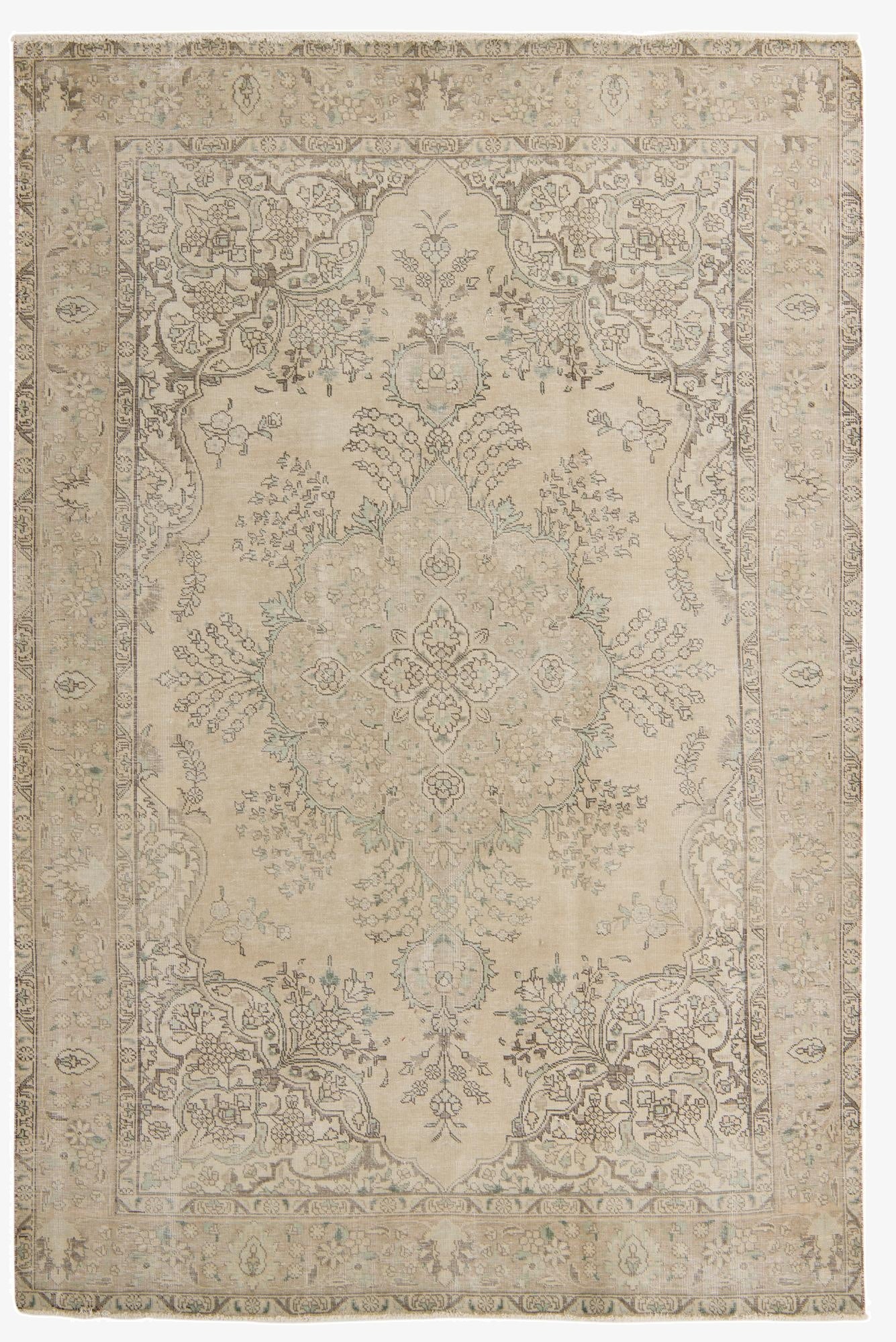 6' 6 x 9' 10  Hand Knotted Ultra Vintage Persian Wool Rug