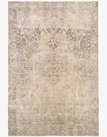 6' 6 x 9' 6 Hand Knotted Ultra Vintage Persian Wool Rug