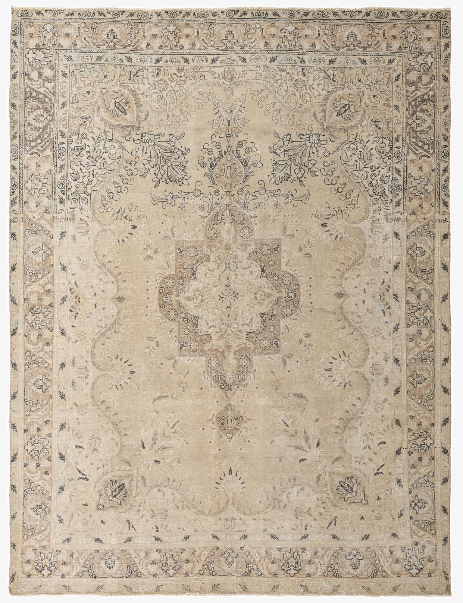 9' 8 x 12' 7  Hand Knotted Ultra Vintage Persian Wool Rug