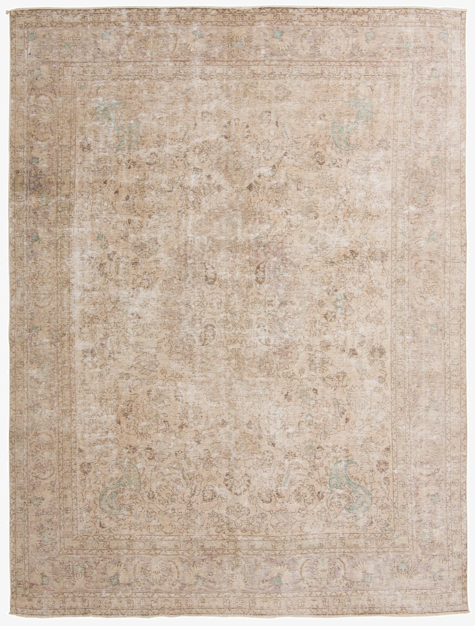 9' 5 x 12' 6  Hand Knotted Ultra Vintage Persian Wool Rug