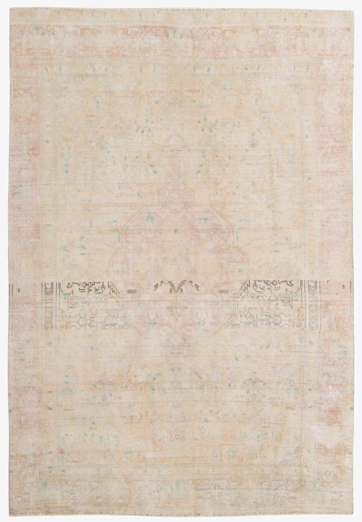 6' 4 x 9' 4  Hand Knotted Ultra Vintage Persian Wool Rug