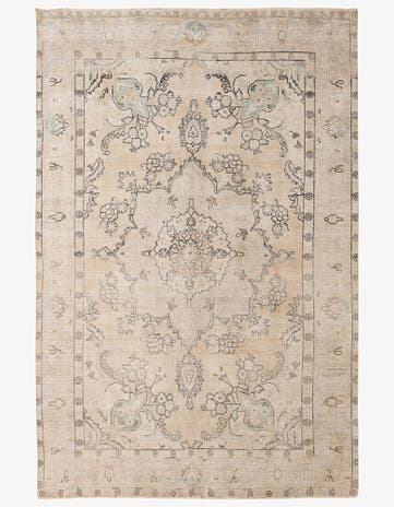 6' 4 x 9' 7 Hand Knotted Ultra Vintage Persian Wool Rug