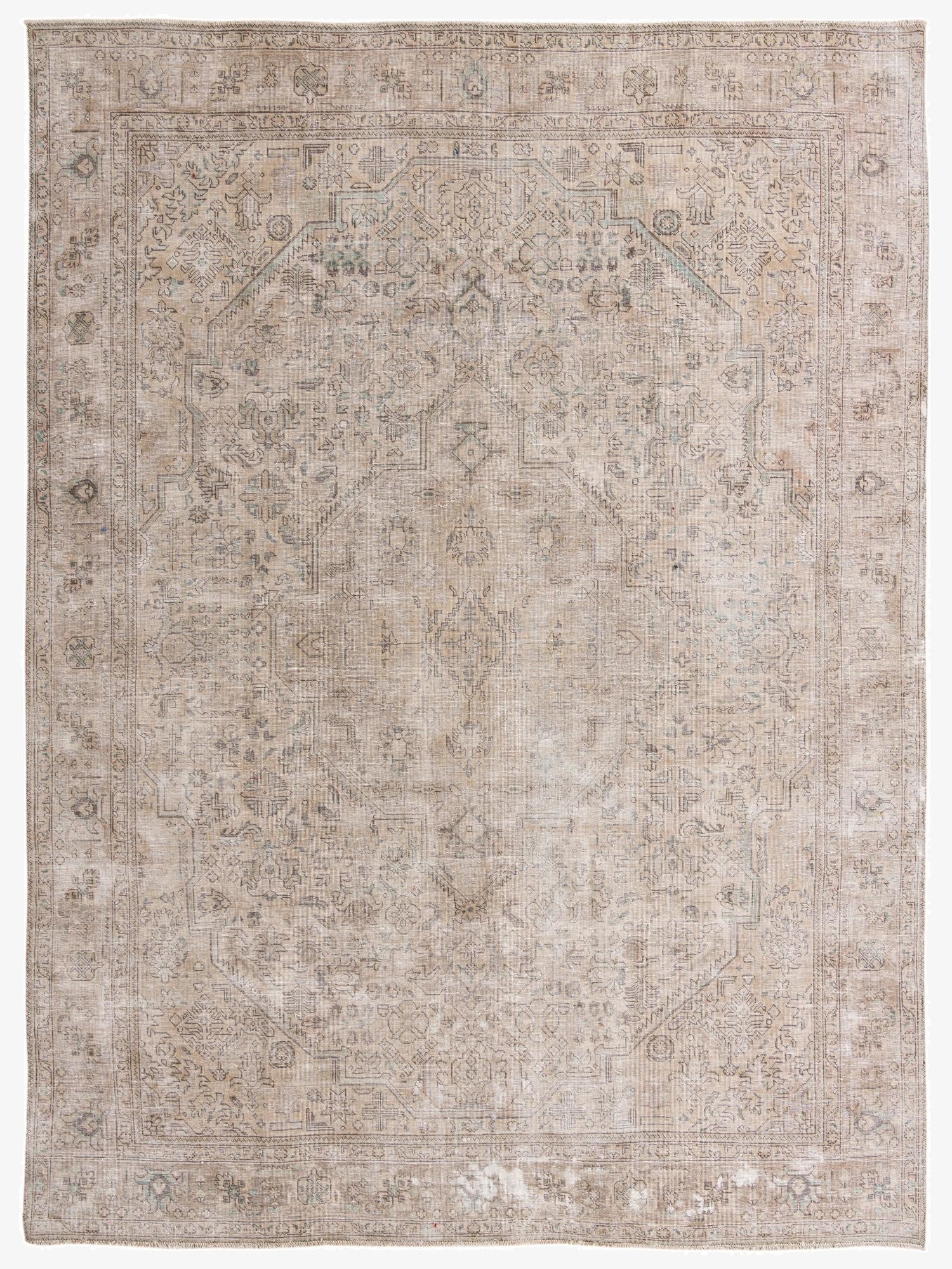 9' 8 x 12' 9  Hand Knotted Ultra Vintage Persian Wool Rug