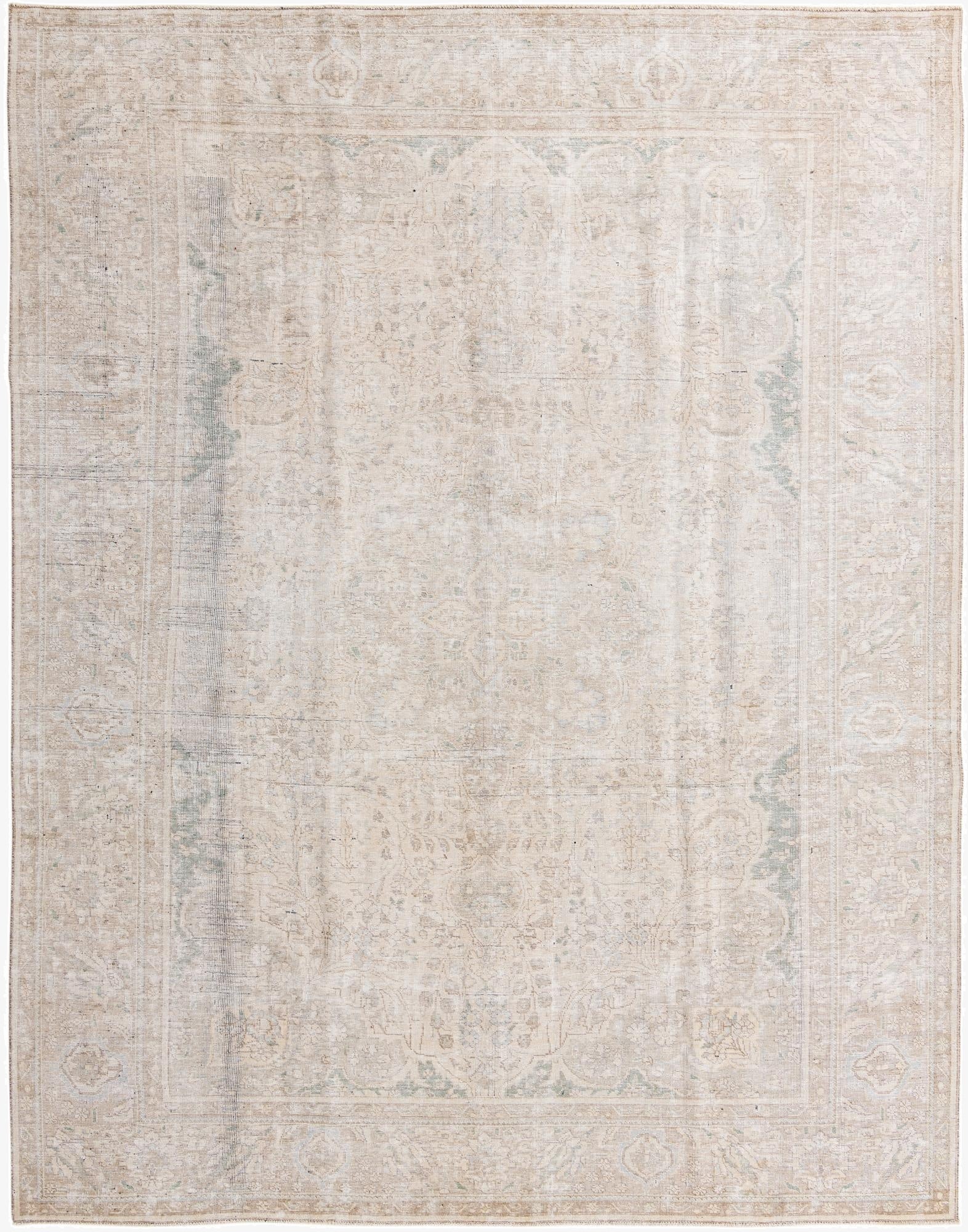 9' 7 x 12' 8  Hand Knotted Ultra Vintage Persian Wool Rug