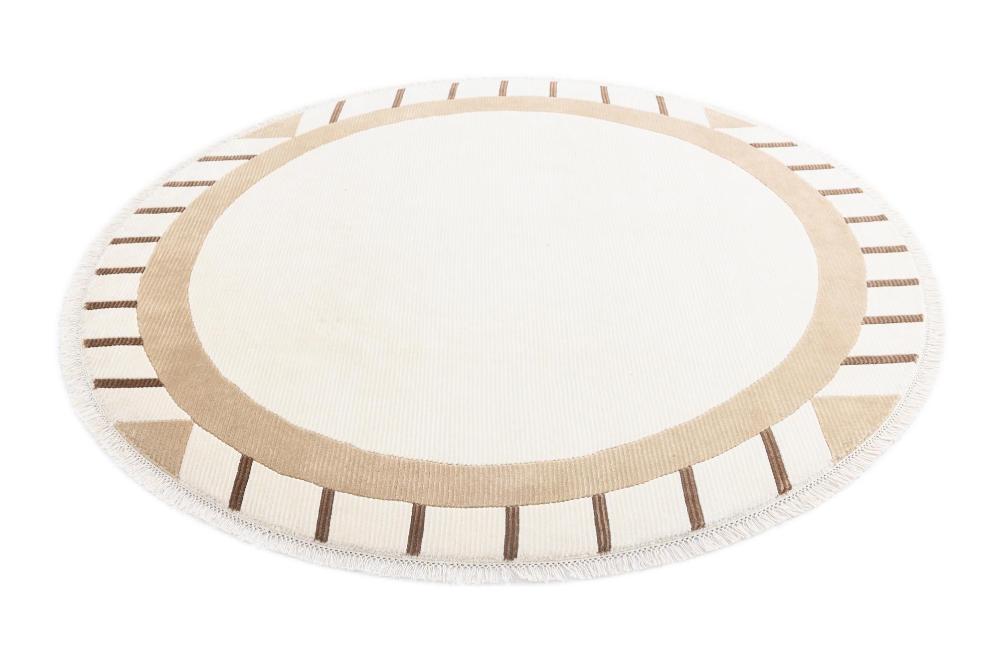 6' 7 x 6' 7 Hand Knotted Darya Wool Round Rug