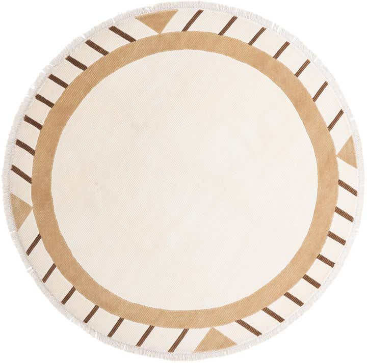 6' 7 x 6' 7 Hand Knotted Darya Wool Round Rug