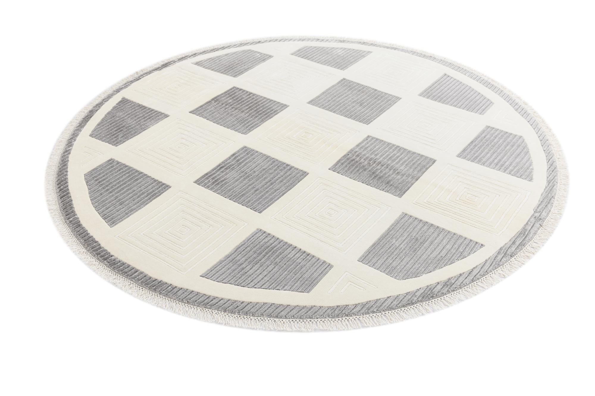 6' 4 x 6' 4 Hand Knotted Darya Wool Round Rug