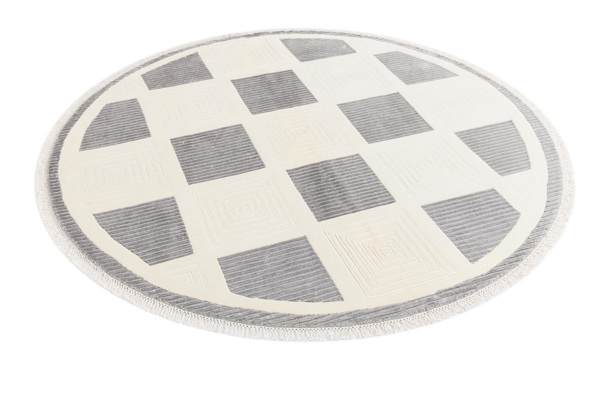 6' 4 x 6' 4 Hand Knotted Darya Wool Round Rug