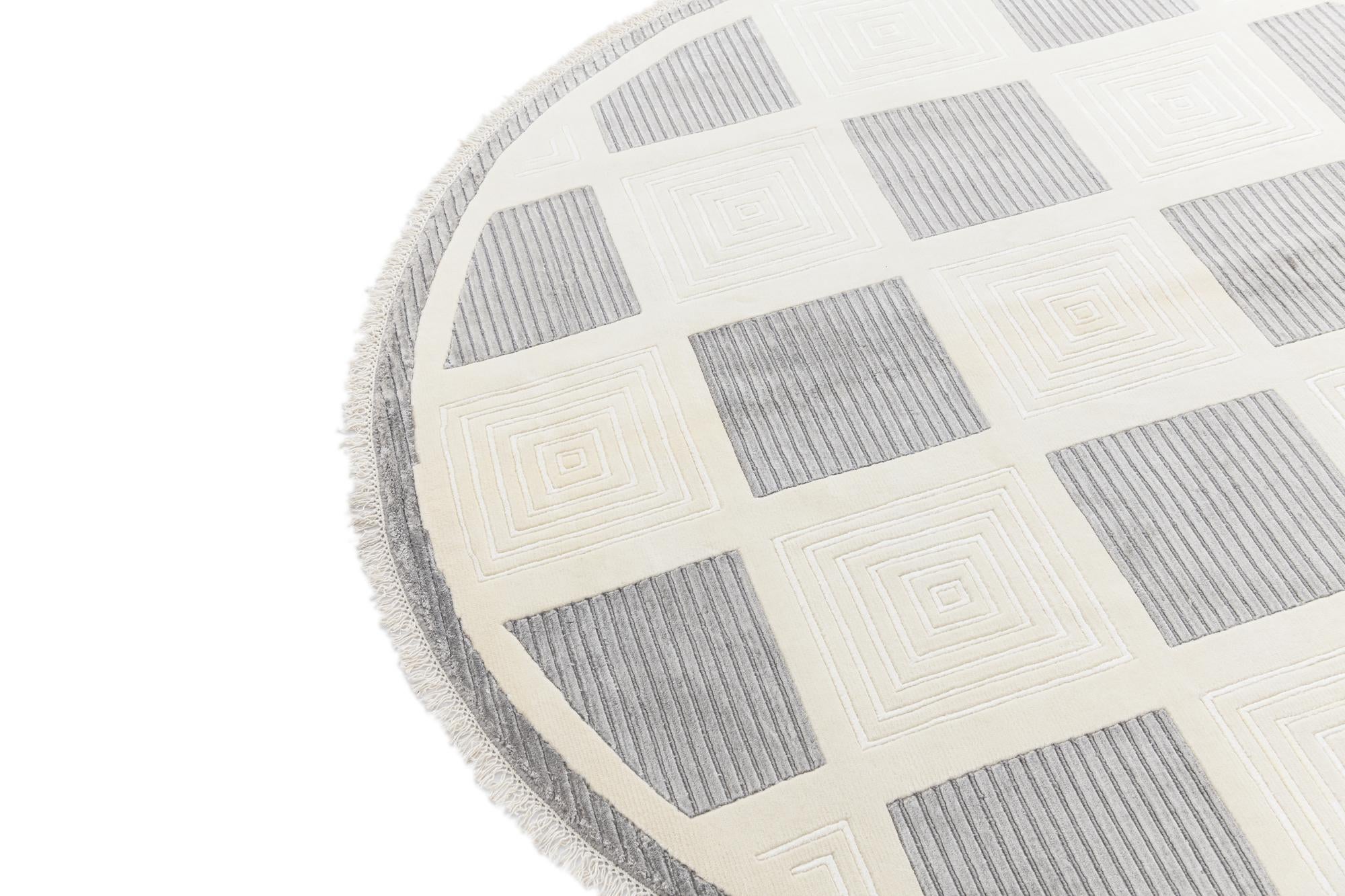 6' 4 x 6' 4 Hand Knotted Darya Wool Round Rug