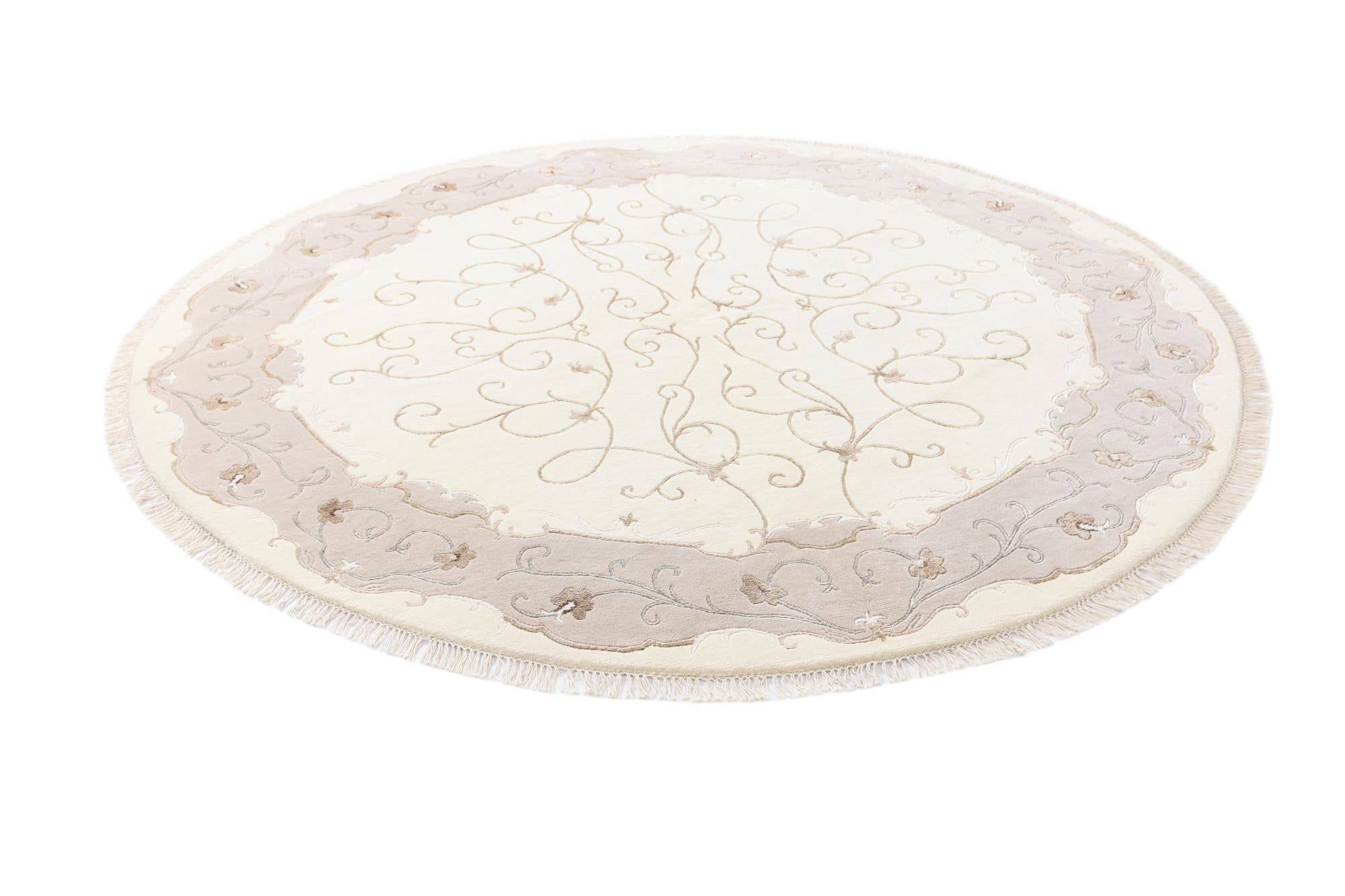 7' 10 x 7' 10 Hand Knotted Darya Wool Round Rug