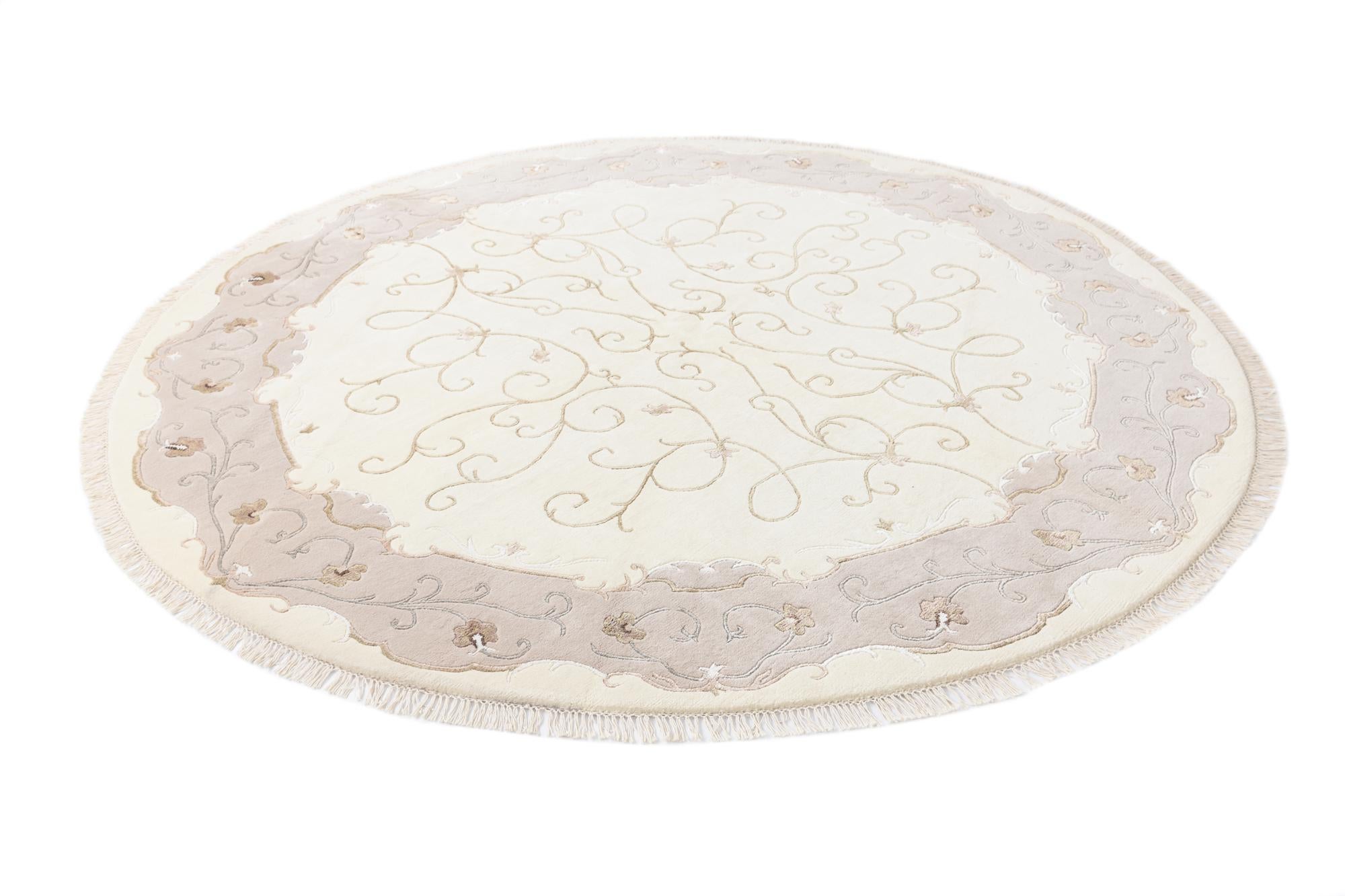 7' 10 x 7' 10 Hand Knotted Darya Wool Round Rug