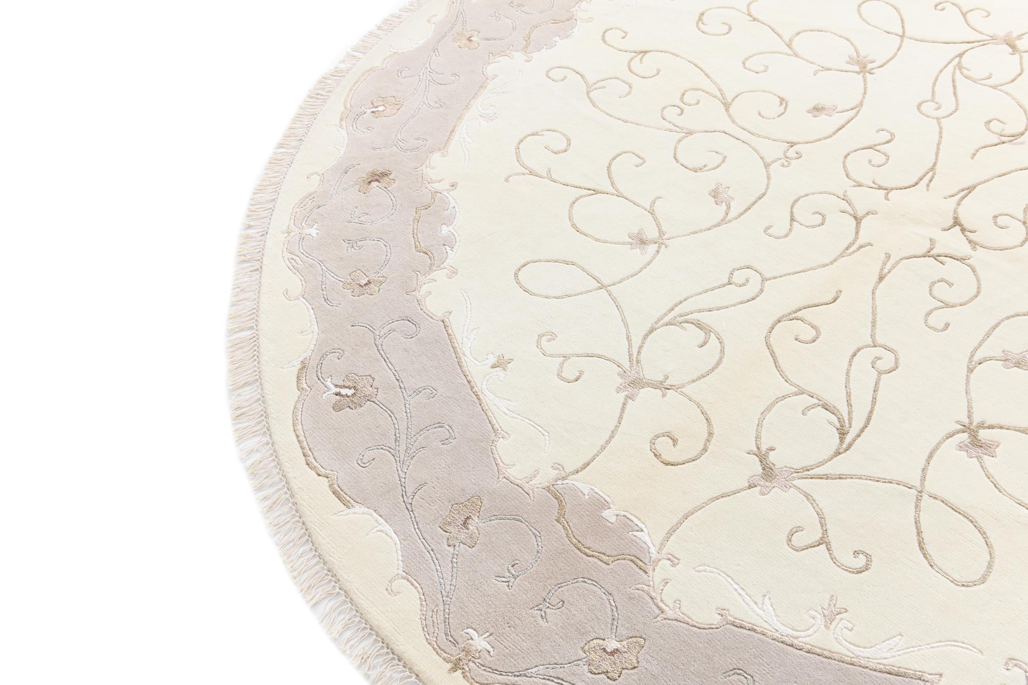 7' 10 x 7' 10 Hand Knotted Darya Wool Round Rug
