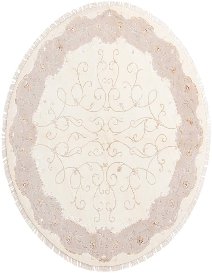 Detail image of 7' 10 x 7' 10 Hand Knotted Darya Wool Round Rug