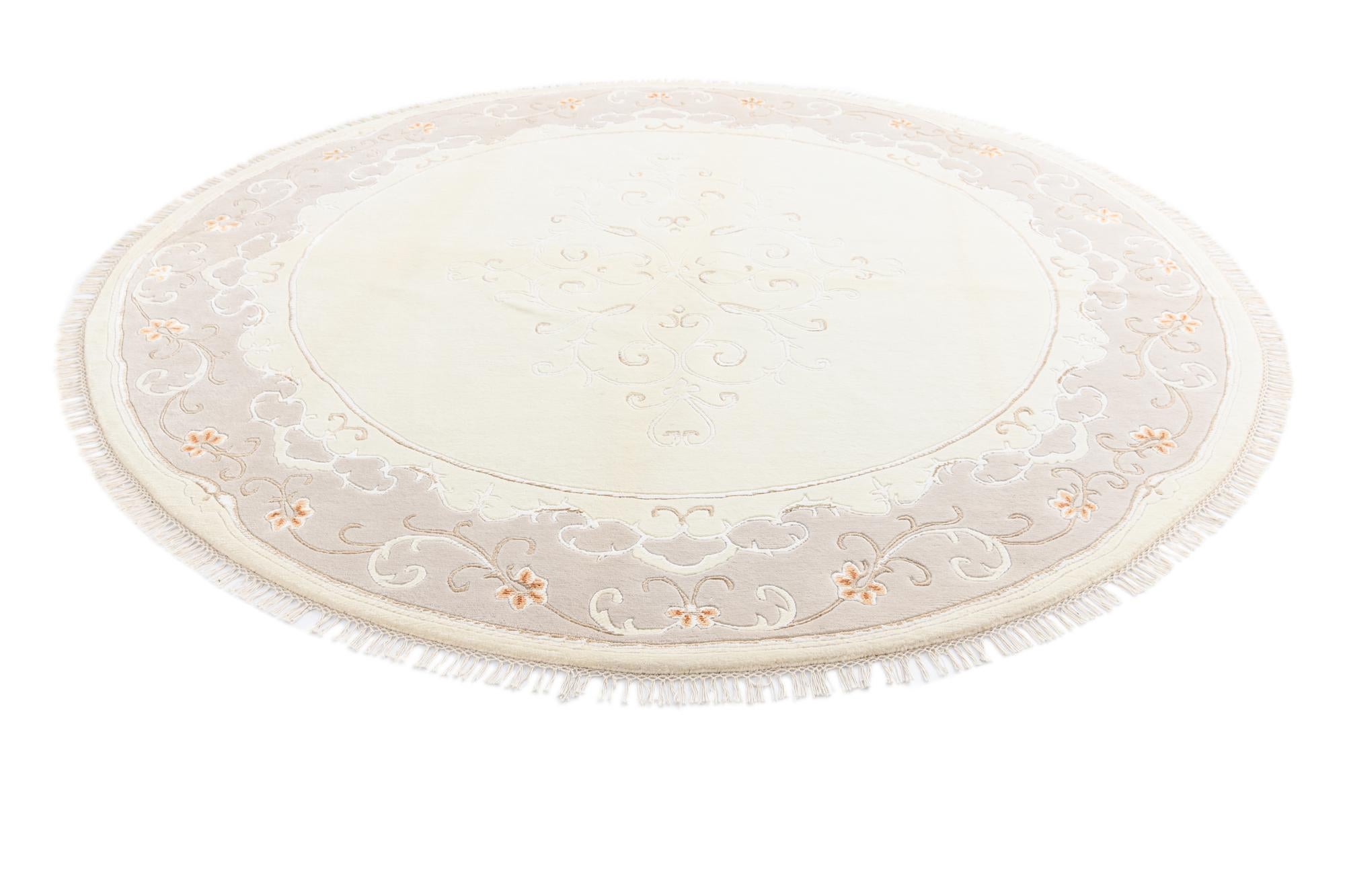 8' 4 x 8' 4 Hand Knotted Darya Wool Round Rug