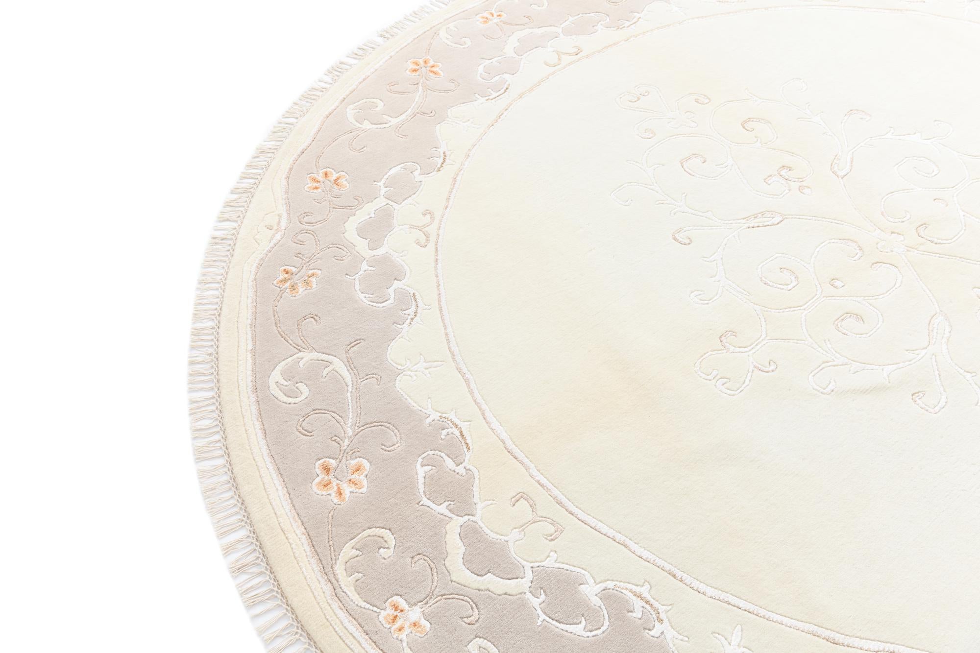 8' 4 x 8' 4 Hand Knotted Darya Wool Round Rug