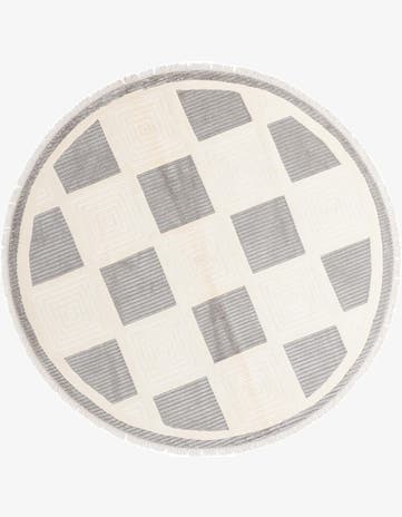 6' 4 x 6' 4 Hand Knotted Darya Wool Round Rug