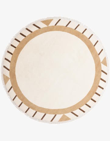 6' 7 x 6' 7 Hand Knotted Darya Wool Round Rug