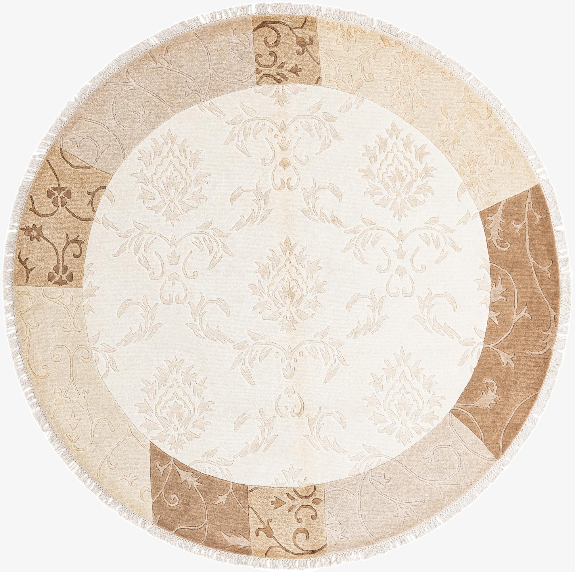 6' 7 x 6' 7  Hand Knotted Darya Round Rug