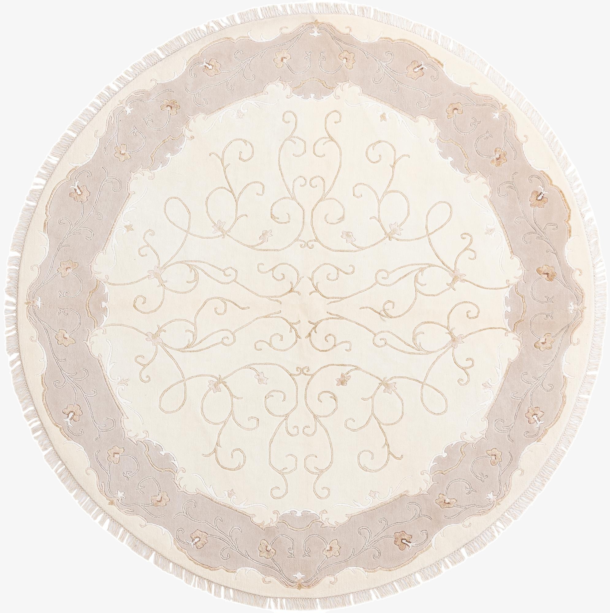 7' 10 x 7' 10  Hand Knotted Darya Wool Round Rug