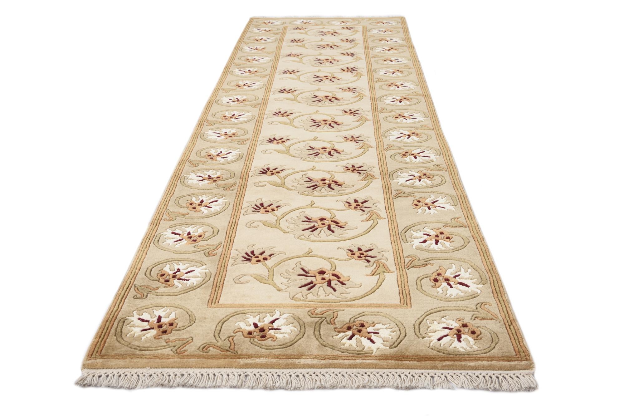 2' 8 x 9' 9 Hand Knotted Darya Wool Runner Rug