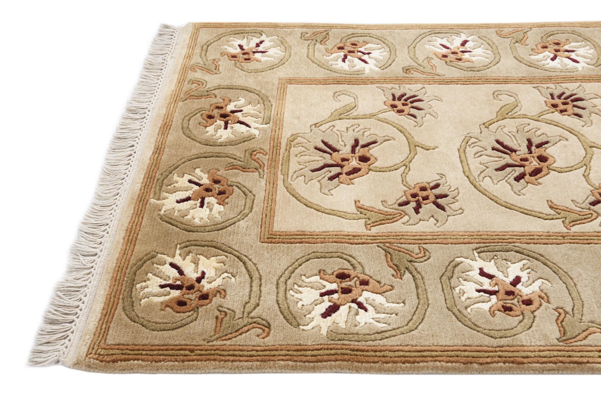 2' 8 x 9' 9 Hand Knotted Darya Wool Runner Rug