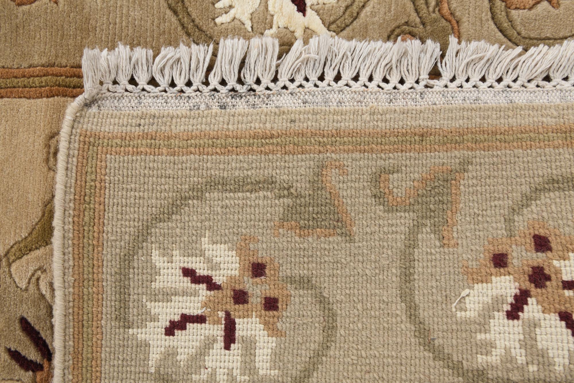 2' 8 x 9' 9 Hand Knotted Darya Wool Runner Rug