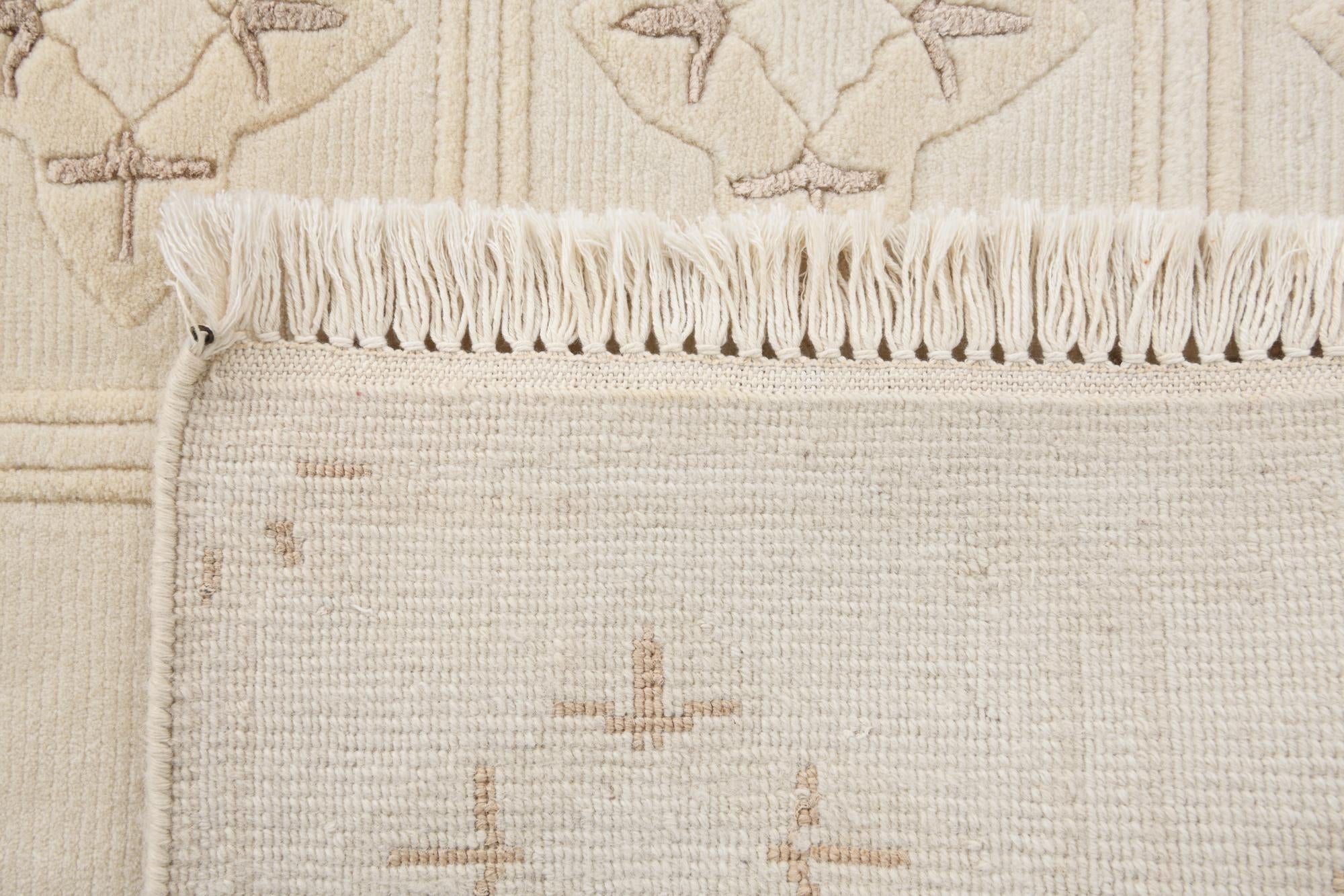 2' 8 x 9' 5 Hand Knotted Darya Wool Runner Rug