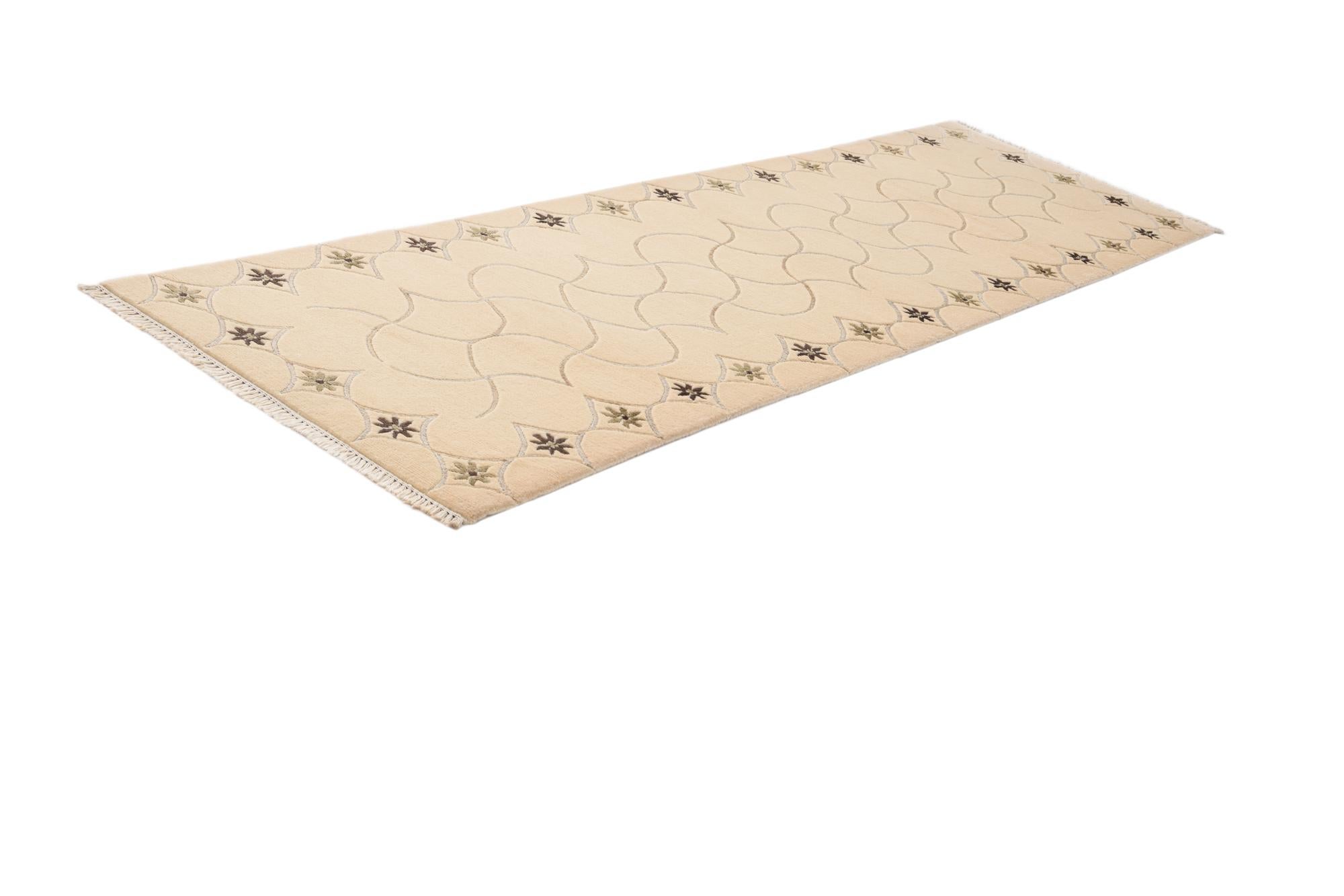 2' 7 x 9' 10 Hand Knotted Darya Wool Runner Rug