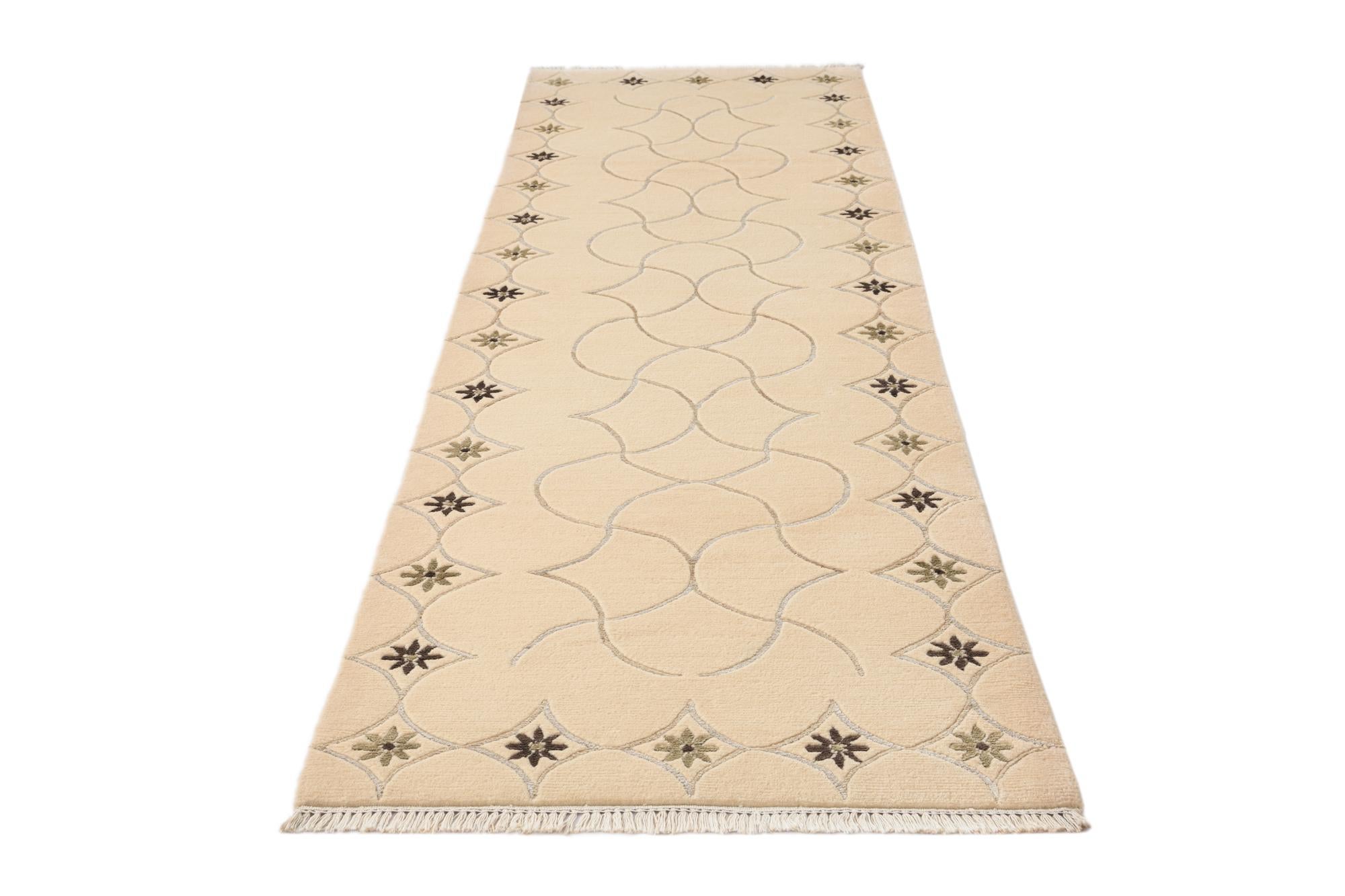 2' 7 x 9' 10 Hand Knotted Darya Wool Runner Rug