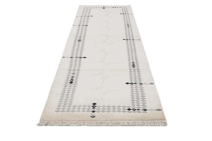 2' 7 x 9' 11 Hand Knotted Darya Wool Runner Rug