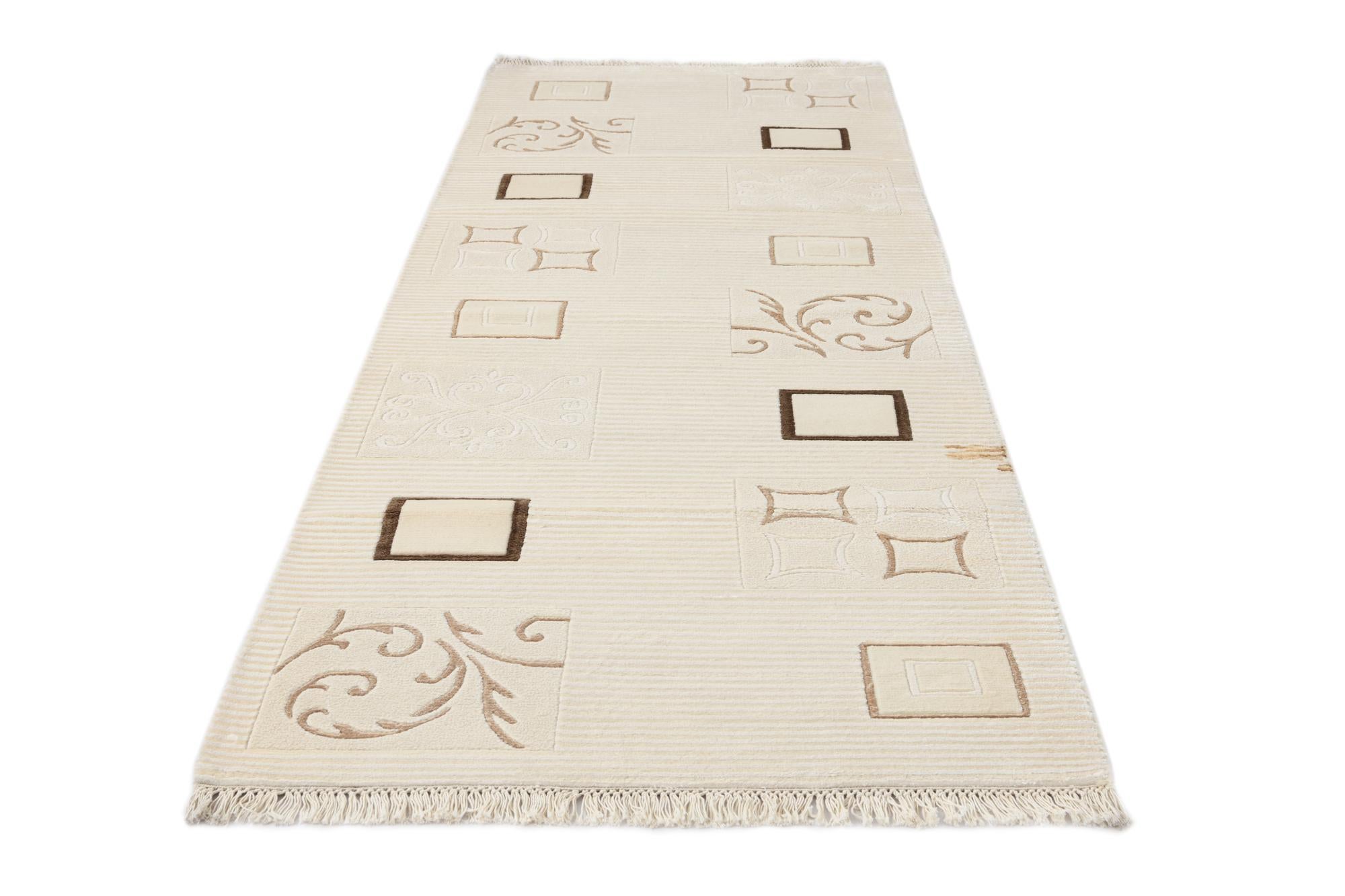 2' 9 x 8' 6 Hand Knotted Darya Wool Runner Rug