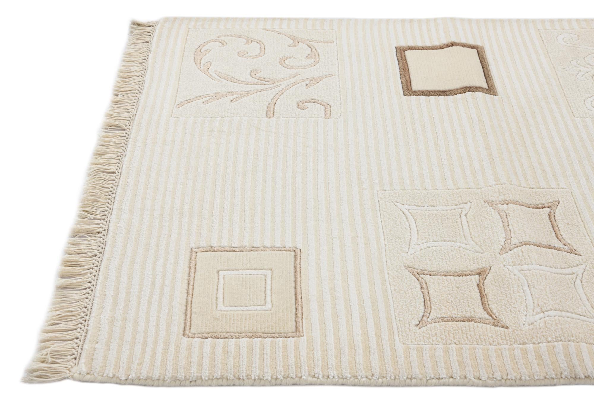2' 9 x 8' 6 Hand Knotted Darya Wool Runner Rug