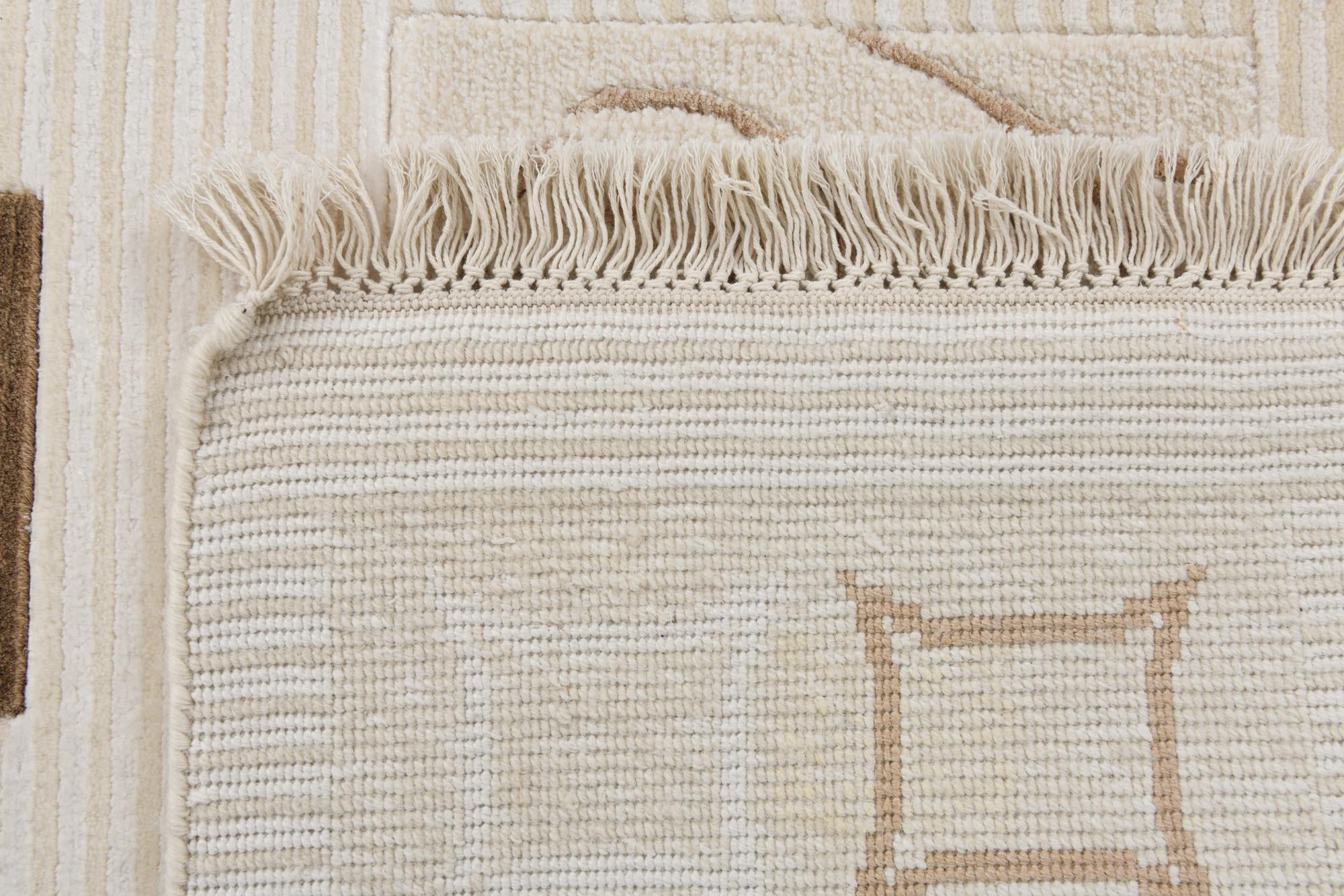 2' 9 x 8' 6 Hand Knotted Darya Wool Runner Rug