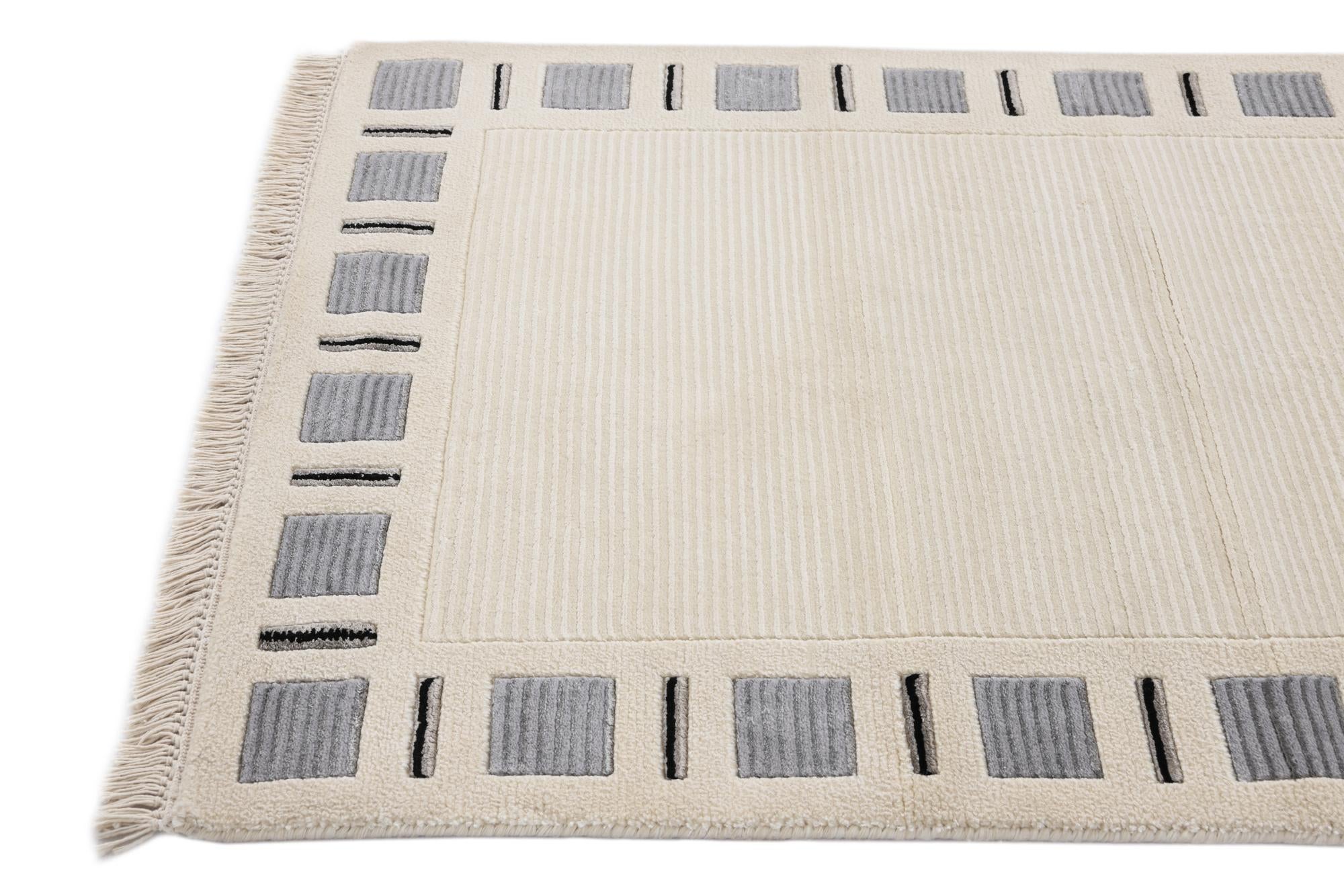 2' 8 x 9' 8 Hand Knotted Darya Wool Runner Rug