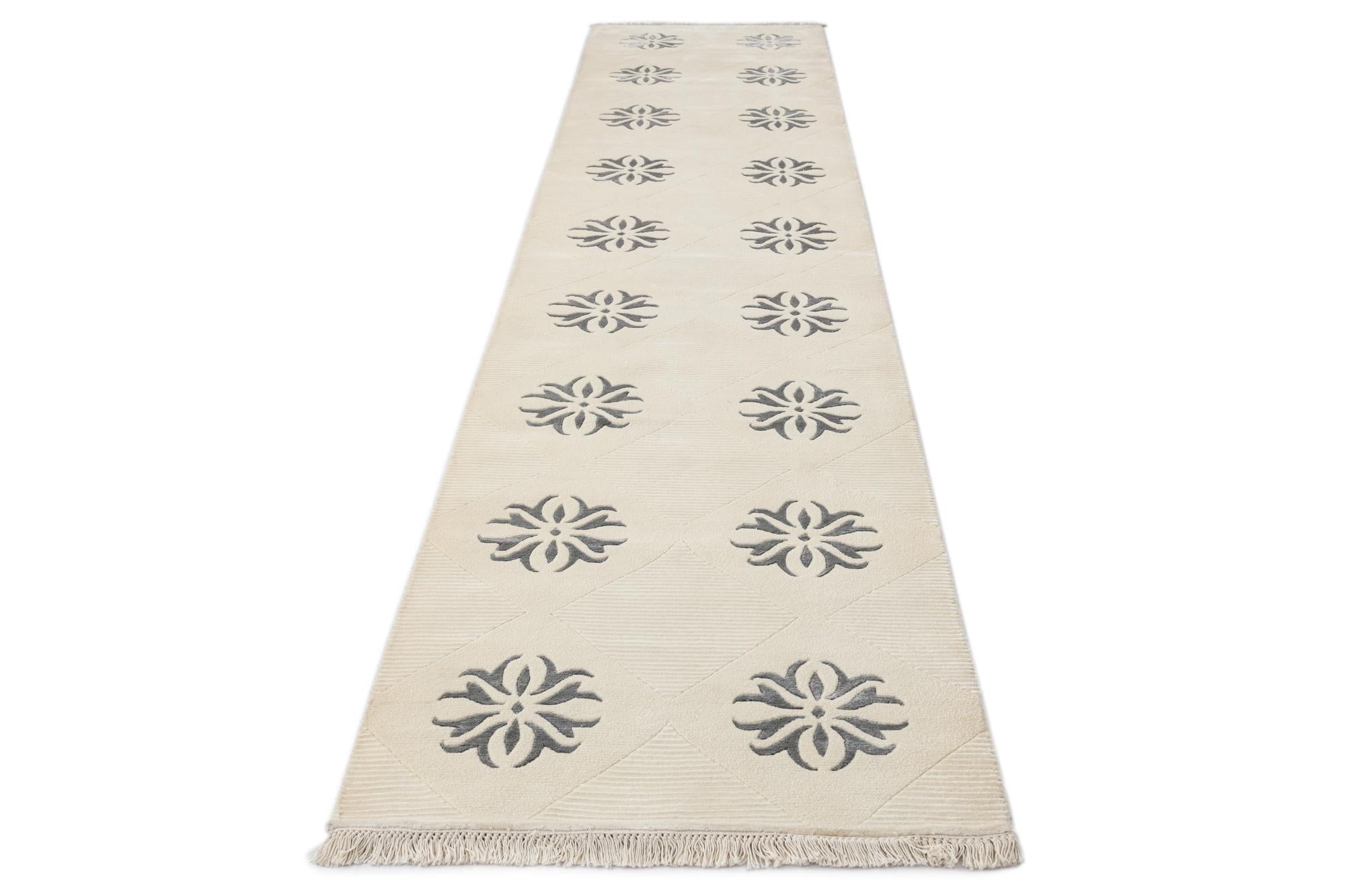 2' 7 x 13' 1 Hand Knotted Darya Wool Runner Rug