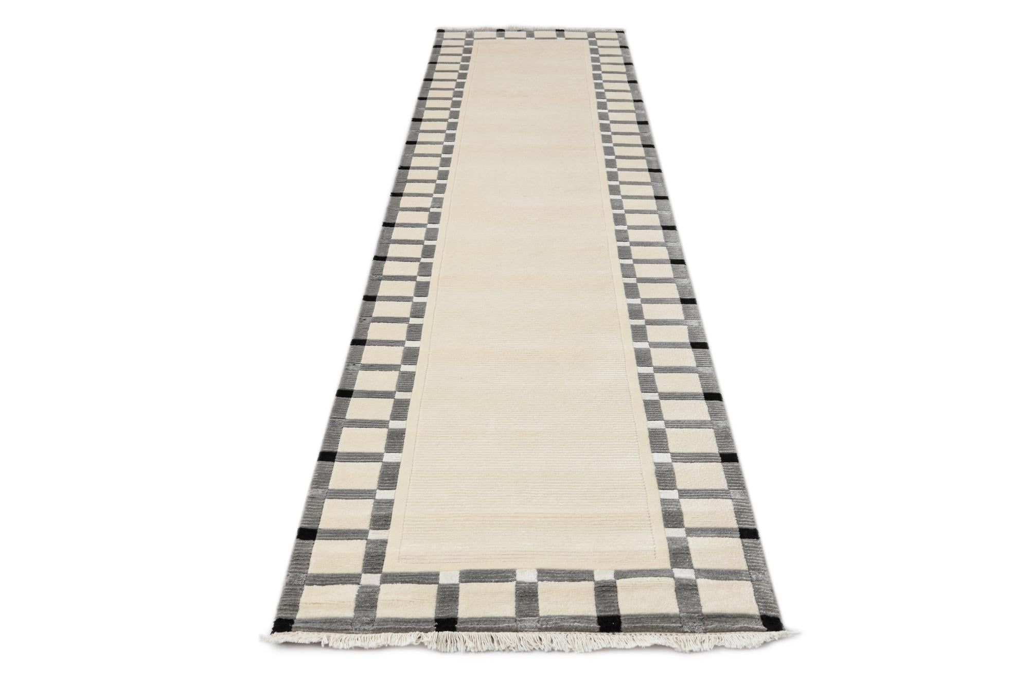 2' 7 x 12' 11 Hand Knotted Darya Wool Runner Rug