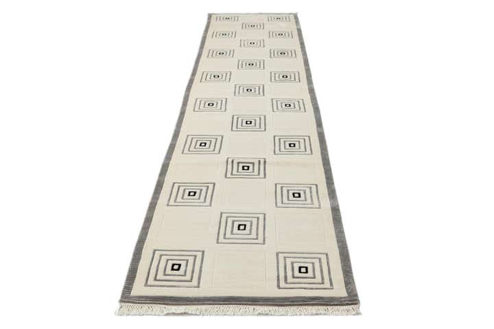 2' 7 x 13' Hand Knotted Darya Wool Runner Rug