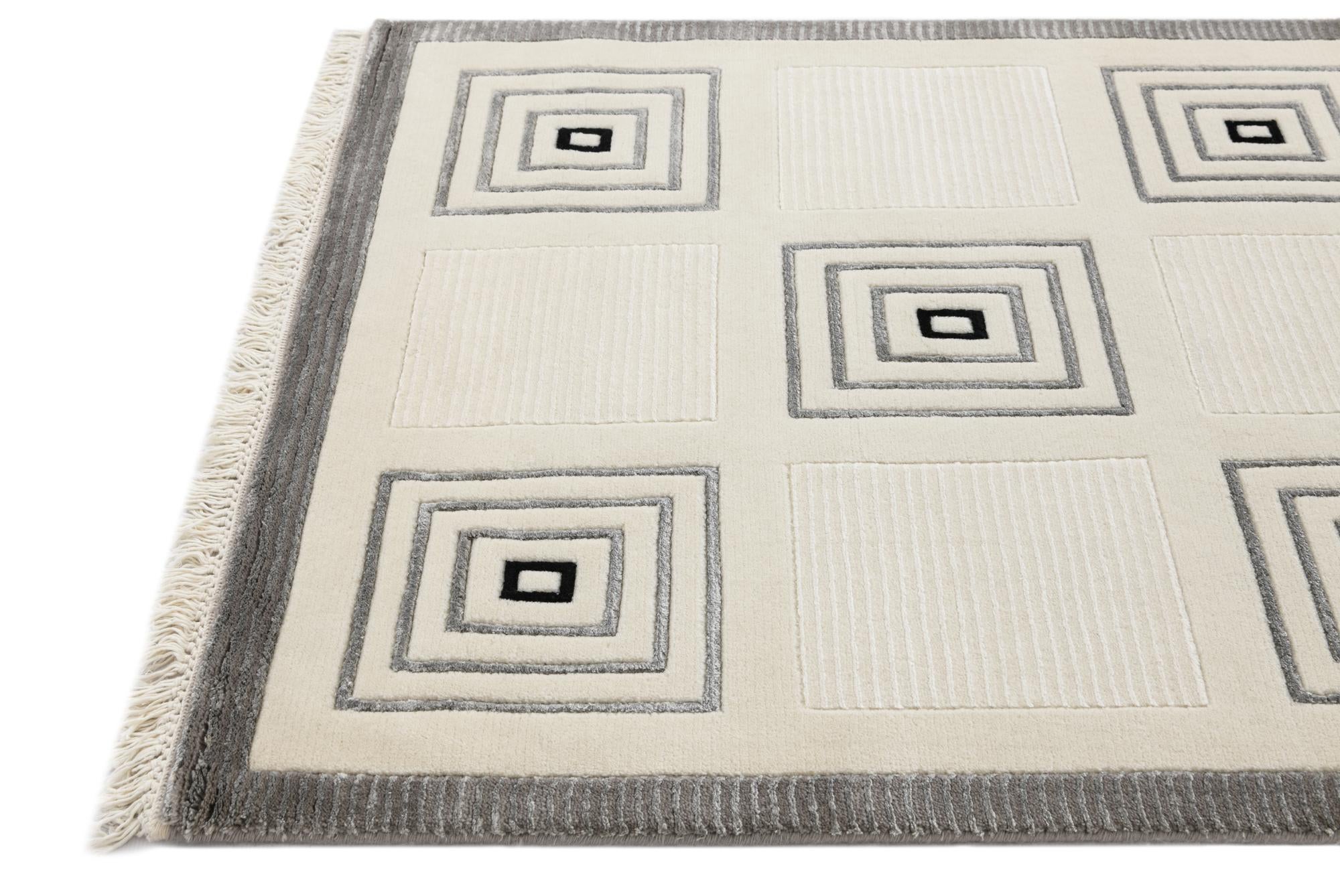 2' 7 x 13' Hand Knotted Darya Wool Runner Rug