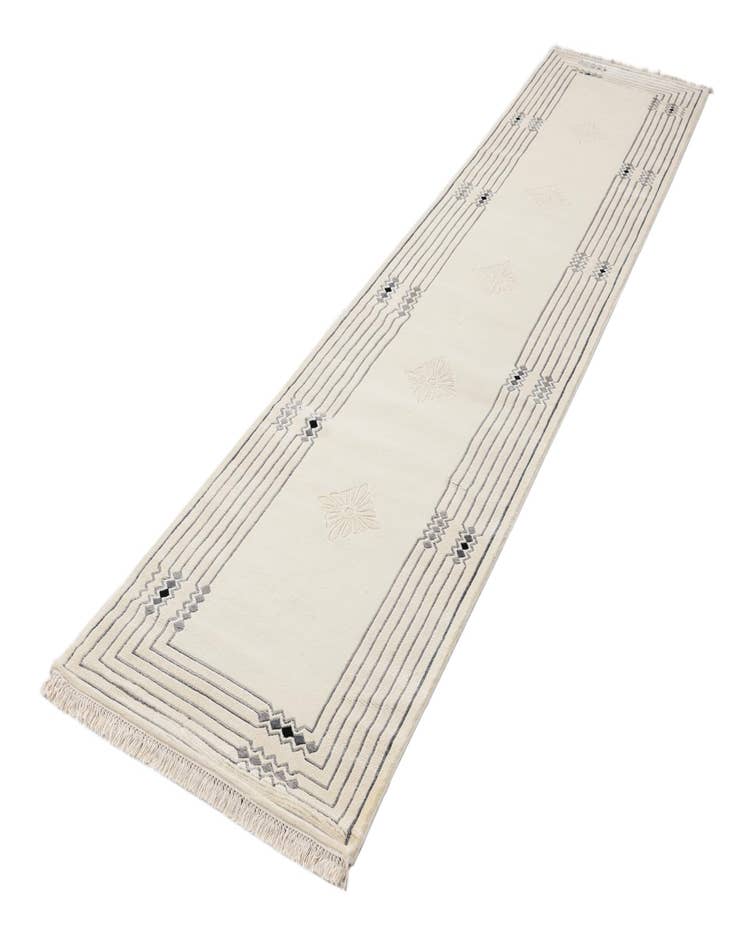 Detail image of 2' 8 x 12' 10  Hand Knotted Darya Wool Runner Rug