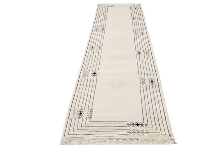 2' 8 x 12' 10 Hand Knotted Darya Wool Runner Rug