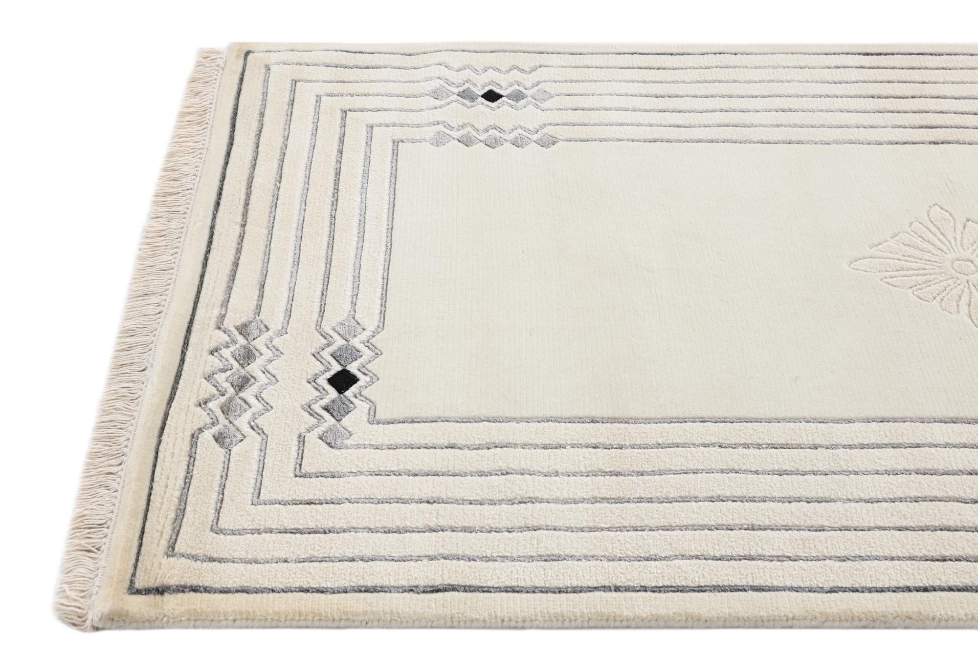 2' 8 x 12' 10 Hand Knotted Darya Wool Runner Rug