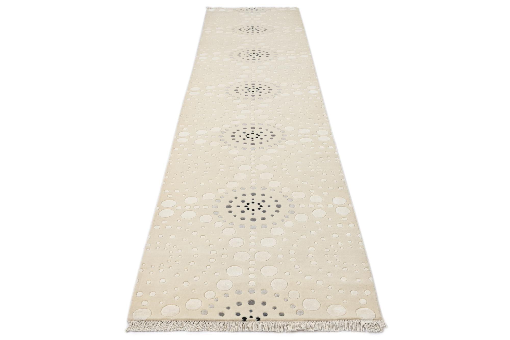 2' 7 x 13' 3 Hand Knotted Darya Wool Runner Rug