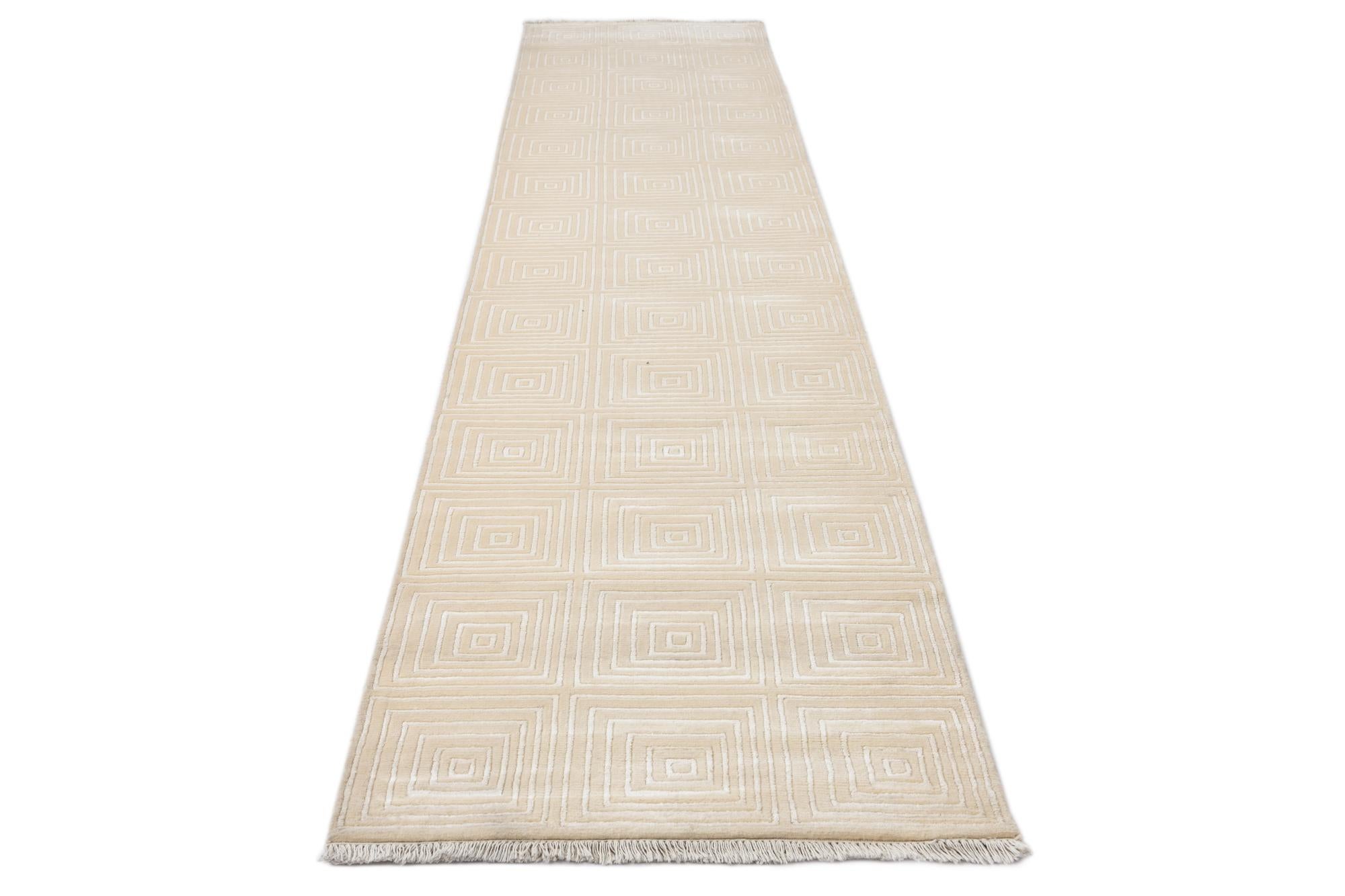 2' 7 x 13' Hand Knotted Darya Wool Runner Rug