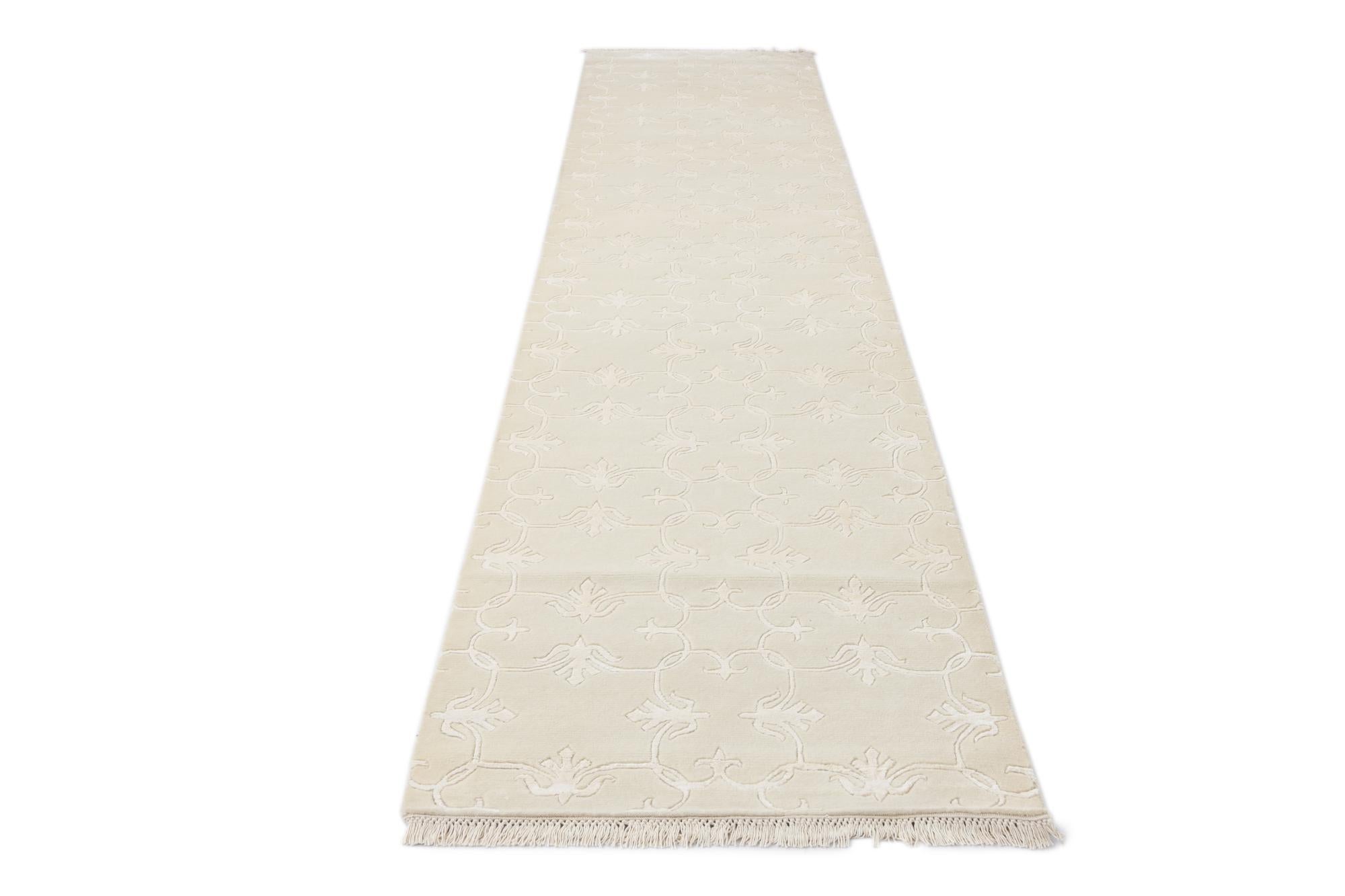 2' 7 x 13' 1 Hand Knotted Darya Wool Runner Rug